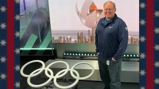 George Ruch on an Olympics studio set